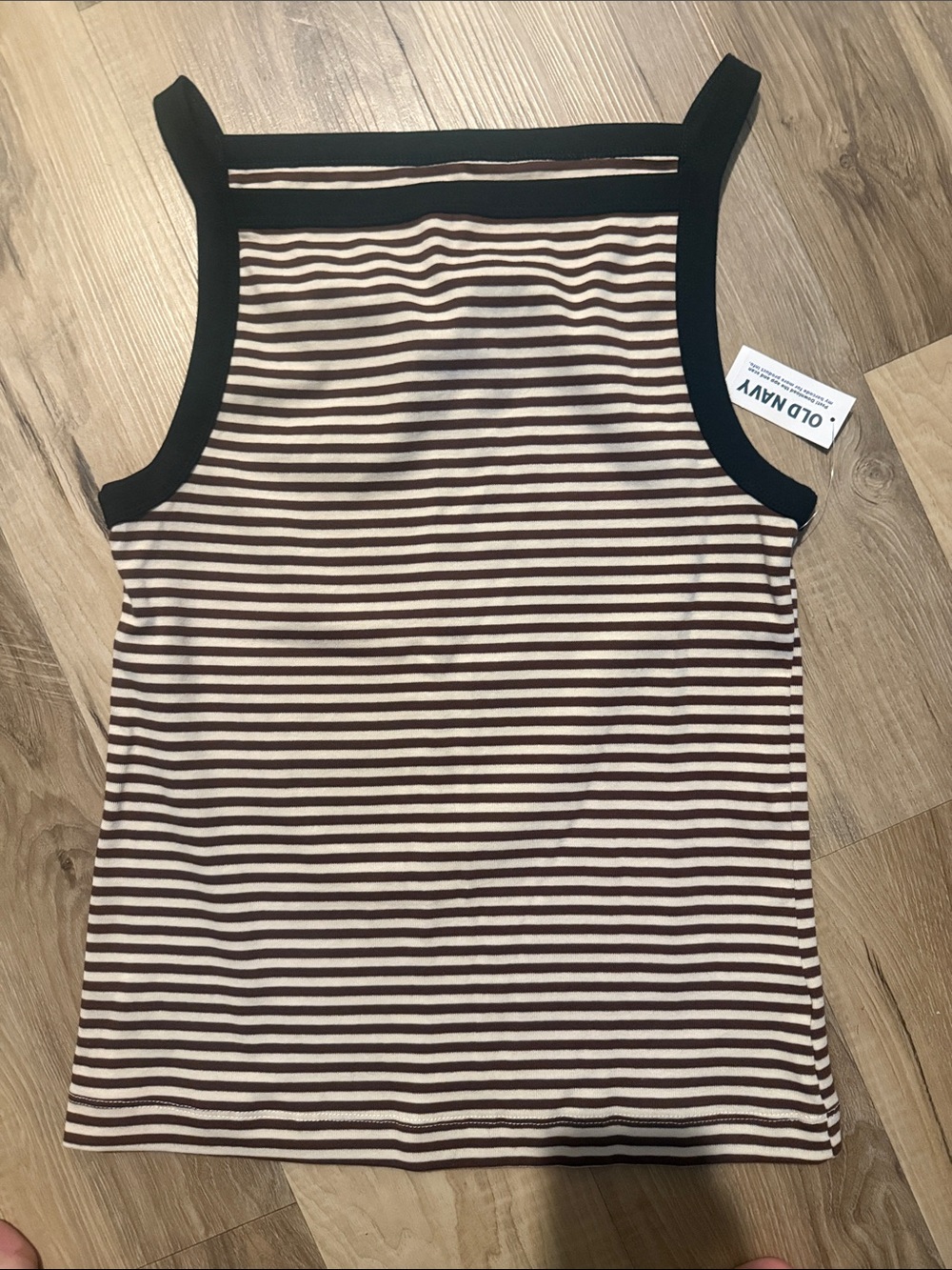 Old Navy Brown Cream Striped Tank Top M Tall NWT